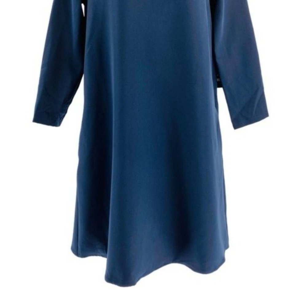 Tuckernuck | NEW Navy Daphne Bow High Neck Long Sleeve Mini Dress Size XL - Picture 6 of 11
